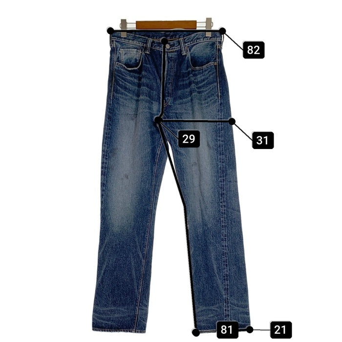 FULLCOUNT フルカウント 1101XX  ストレートデニムパンツ ダートフォード ジーンズ インディゴ USED加工 Size 34 福生店