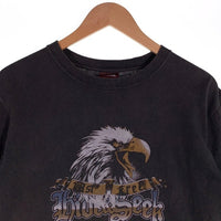 TENDERLOIN テンダーロイン Hide and Seek ハイドアンドシーク イーグルプリント 半袖 Tシャツ チャコールグレー Size M 福生店