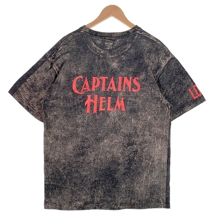CAPTAINS HELM キャプテンズヘルム ロゴプリント 半袖 Tシャツ ブリーチ加工 ブラック Size L 福生店