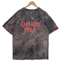 CAPTAINS HELM キャプテンズヘルム ロゴプリント 半袖 Tシャツ ブリーチ加工 ブラック Size L 福生店