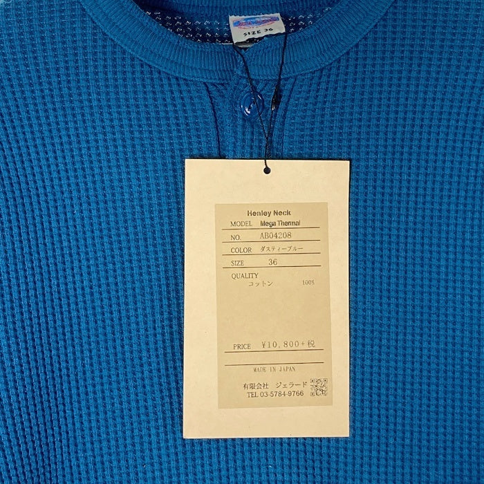 JELADO ジェラード AB04208 ヘンリーネック メガサーマルTシャツ ブルー size36 瑞穂店