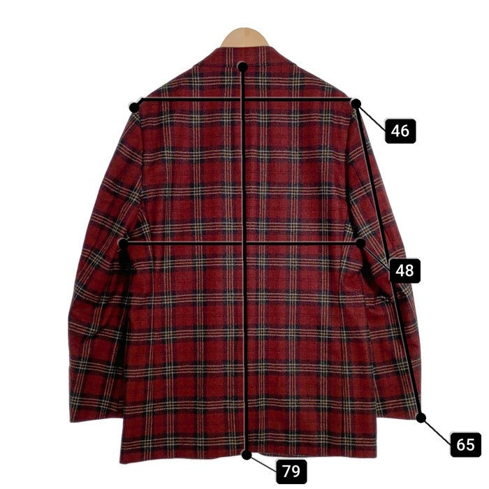 Brooks Brothers ブルックスブラザーズ ウール チェック柄 2B テーラードジャケット レッド ネーム刺繡 Size 42R 福生店