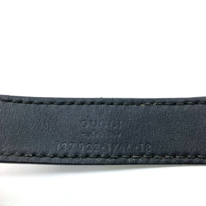 GUCCI グッチ レザーブレスレット ブラック ゴールド 137022 Size 腕回り19-20cm 瑞穂店