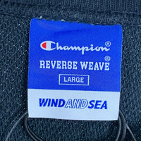 WIND AND SEA ウィンダンシー 24SS Champion チャンピオン リバースウィーブ ショートスリーブ クルーネックトレーナー ブラック C8-Z021 Size L 福生店