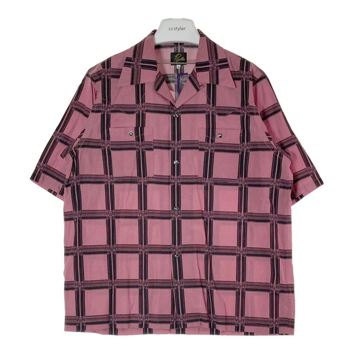 Needles ニードルズ MR180 S/S Cowboy One-Up Shirt Papillon ウエスタンシャツ パピヨン柄 レーヨン ピンク sizeM 瑞穂店