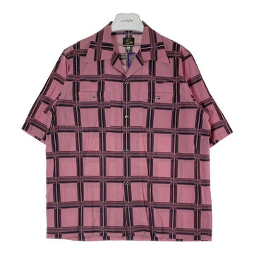 Needles ニードルズ MR180 S/S Cowboy One-Up Shirt Papillon ウエスタンシャツ パピヨン柄 レーヨン ピンク sizeM 瑞穂店