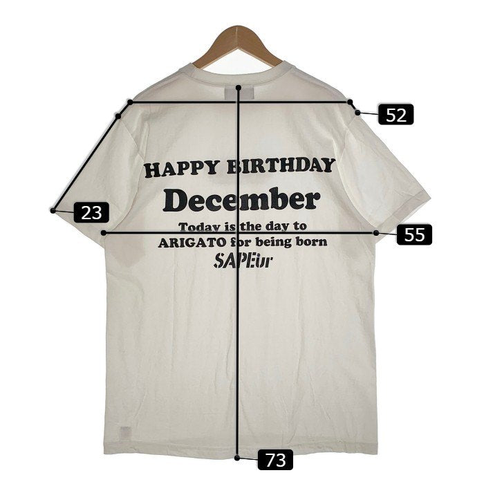 SAPEur サプール HAPPY BIRTHDAY TEE プリントTシャツ ホワイト Size L 福生店