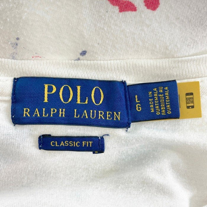 POLO RALPH LAUREN ポロ ラルフローレン ポロベア ペイント Tシャツ ホワイトsizeL 瑞穂店