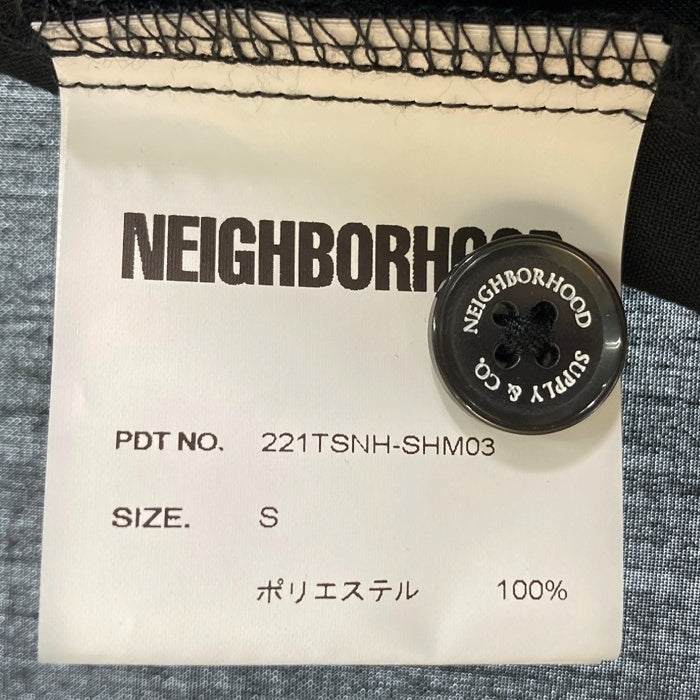 NEIGHBORHOOD ネイバーフッド 221TSNH-SHM03 22SS ロゴ刺繍 オープンカラーシャツ ブラック sizeS 瑞穂店