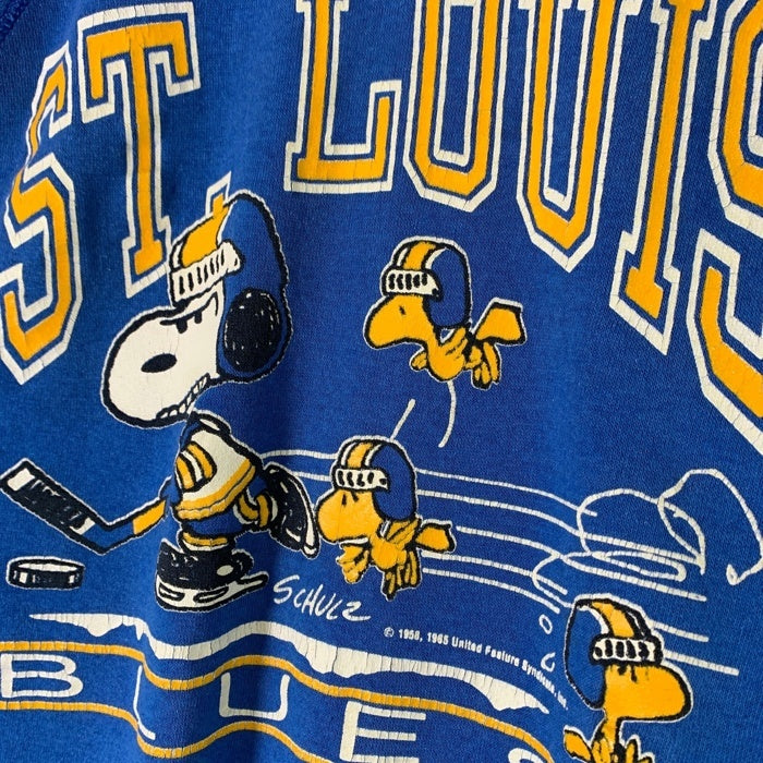 70's 80's ARTEX NHL ST. LOUIS BLUES セントルイス ブルース SNOOPY スヌーピー クルーネック スウェット ブルー USA製 Size L 福生店