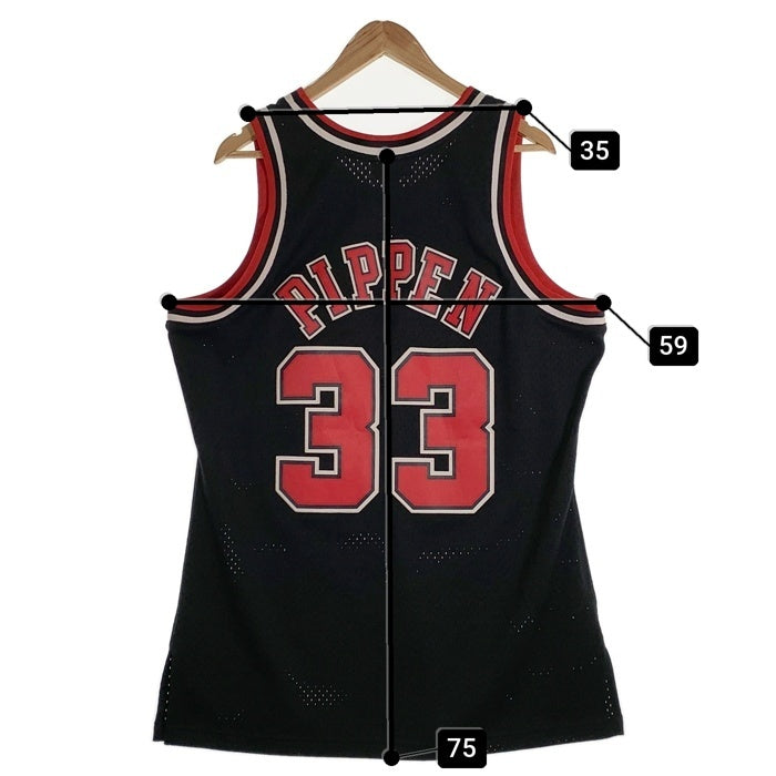 Mitchell&Ness ミッチェルアンドネス NBA シカゴ・ブルズ ピッペン 33 メッシュ ゲームシャツ ユニフォーム ブラック レッド Size L 福生店