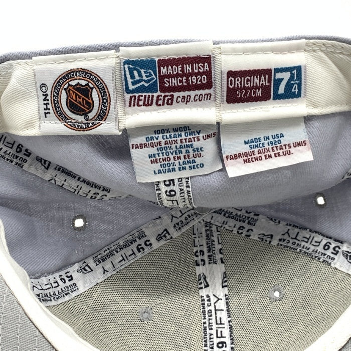 90's New Era ニューエラ NHL ニューヨーク・レンジャース 59FIFTY ベースボールキャップ グレー ウール USA製 Size 7 1/4 (57.7cm) 福生店