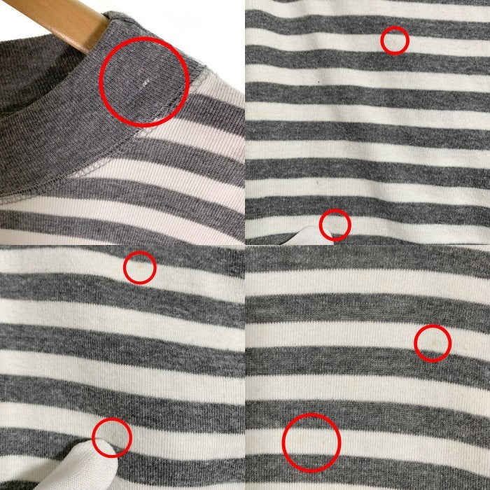 90's LONG JOHN ロングジョン ボーダー ロングスリーブTシャツ コットン グレー ホワイト USA製 Size M 福生店