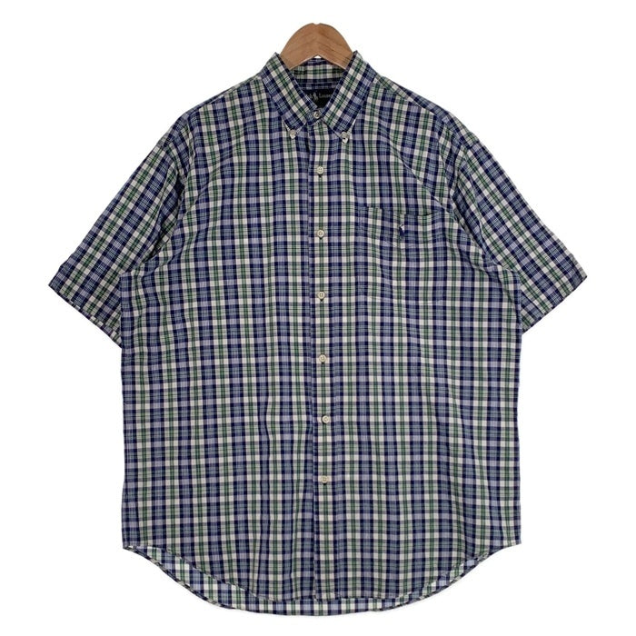 Ralph Lauren ラルフローレン BLAIRE ボタンダウン 半袖チェックシャツ ブルー Size M 福生店