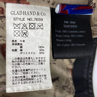 Schott ショット GLAD HAND グラッドハンド ワンスター レザー ダブルライダースジャケット 加工 ハンドペイント ブラック 7659 Size XXL 瑞穂店