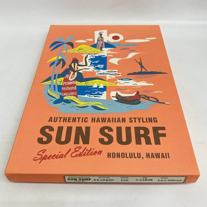 SUN SURF サンサーフ SS38850 S.HATA SHOTEN SPECIAL EDITION EAGLE & Mt. FUJI PURE SILK アロハシャツ ネイビー sizeXL 瑞穂店