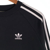 adidas アディダス スリーストライプ クルーネックスウェットトレーナー ブラック DV1555 Size JP M 福生店