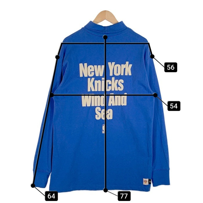 WIND AND SEA ウィンダンシー NBA New York Knicks ニューヨークニックス タートルネック ロングスリーブTシャツ ブルー Size L 福生店