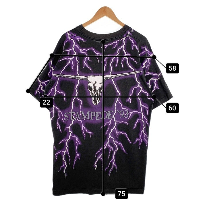 90's BROOKS&DUNN ブルックスアンドダン STAMPEDE 93 オーバープリントTシャツ ブラック フルーツオブザルーム Size XL 福生店