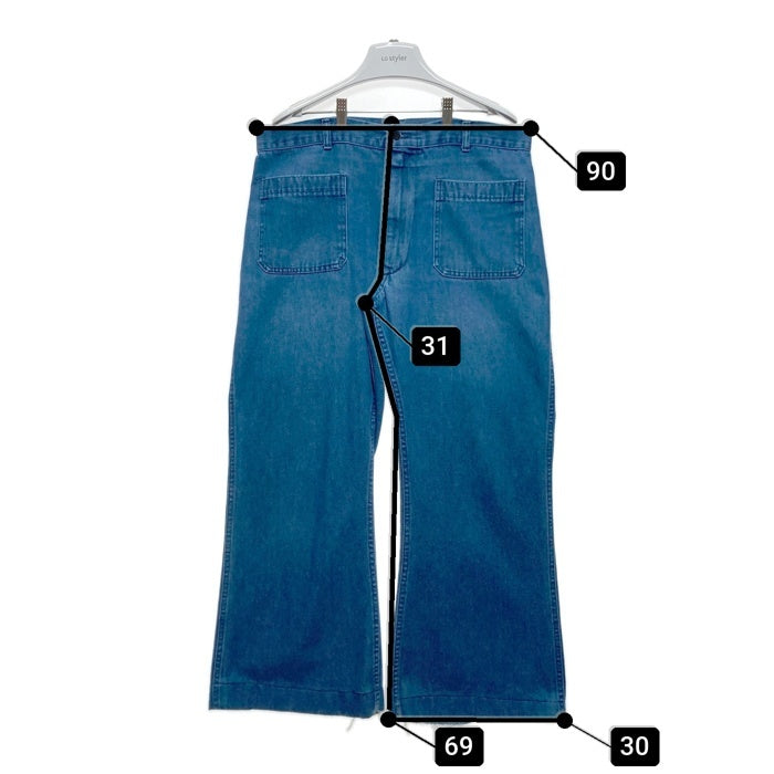 90's U.S.NAVY 米海軍 デニム セーラーパンツ フレア インディゴ 8405-01-074-4897 90年会計 Size 36R 瑞穂店