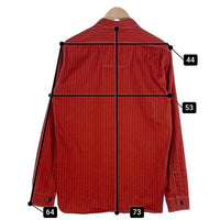 SUGAR CANE シュガーケーン ウォバッシュストライプ ワークシャツ 長袖 チンストラップ レッド SC28340 Size M 福生店