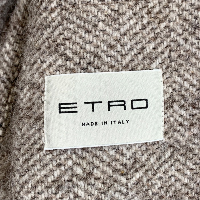 ETRO エトロ ウール ダブルブレスト チェスターコート アルパカ モヘア グレー Size 54 福生店