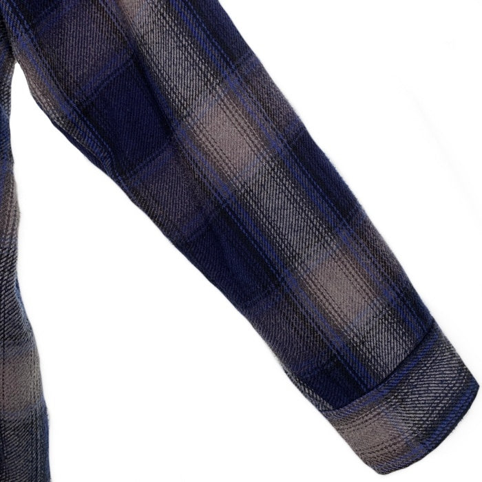 00's ST JOHN'S BAY セントジョーンズベイ フランネル オンブレチェックシャツ シャドー ブルー インド製 Size XXL 福生店