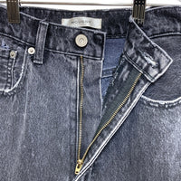 MOUSSY マウジー CUT OUT WIDE STRAIGHT カットアウトワイドストレートデニム ブラック size23 瑞穂店