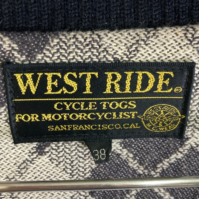 WEST RIDE ウエストライド 袖レザー ファラオジャケット スタジャン 臙脂 size38 瑞穂店