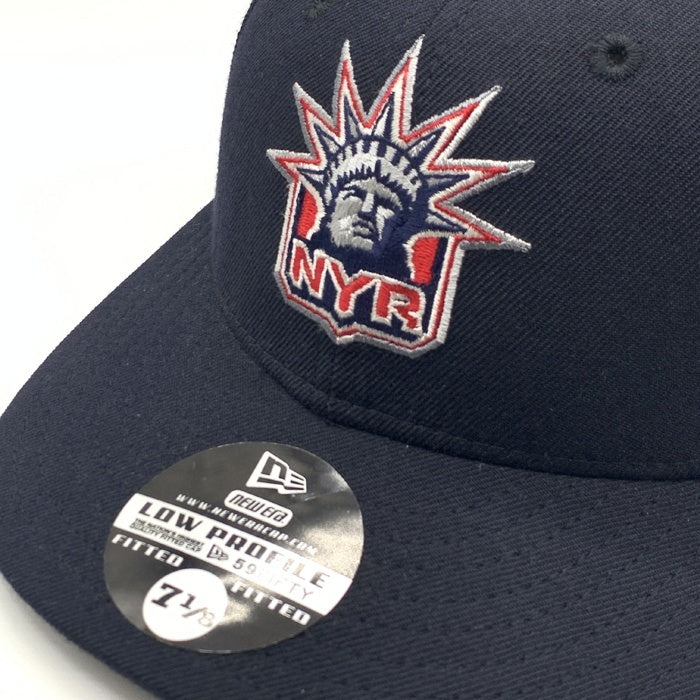 90's New Era ニューエラ NHL ニューヨーク・レンジャース RANGERS LIBERTY 59FIFTY ベースボールキャップ ネイビー ウール USA製 Size 7 1/8 (56.8cm) 福生店