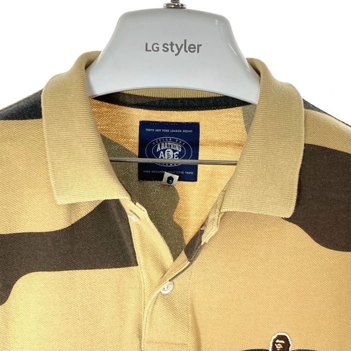 A BATHING APE アベイシングエイプ ビッグフェイスカモ ポロシャツ カーキ sizeS 瑞穂店
