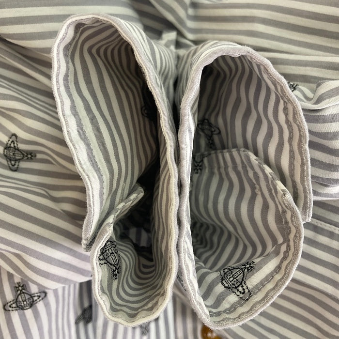 Vivienne Westwood MAN ヴィヴィアンウエストウッド マン オーブ総柄 長袖シャツ グレー size48 瑞穂店