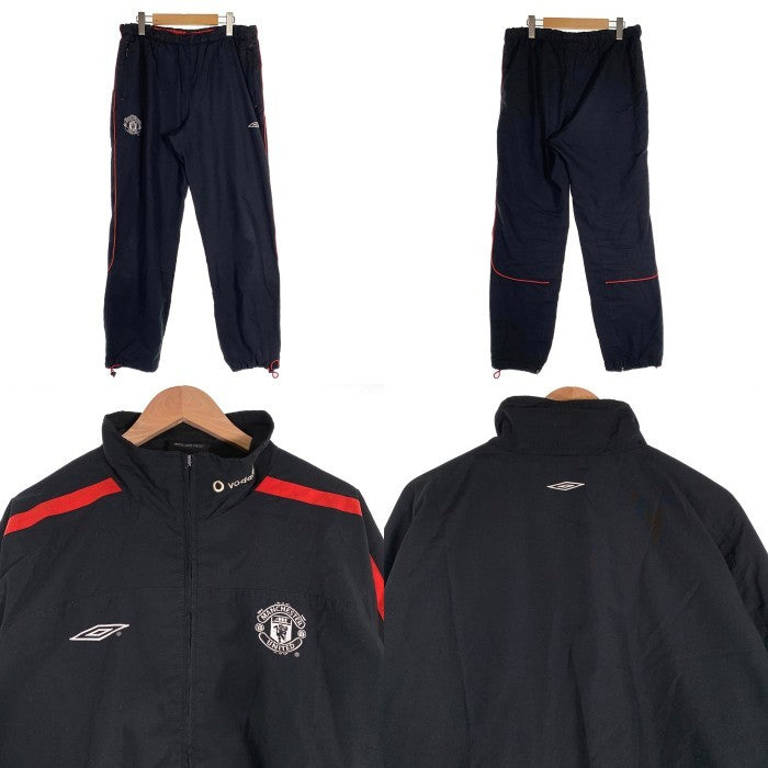 00's UMBRO アンブロ マンチェスターユナイテッド トラックスーツ ジャケット パンツ セット ポリエステル ブラック Size M 福生店