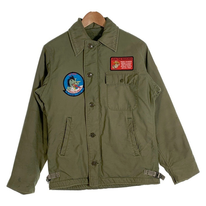 70~80's U.S.NAVY 米海軍 A-2 デッキジャケット オリーブ スコービルファスナー Size S 相当 福生店