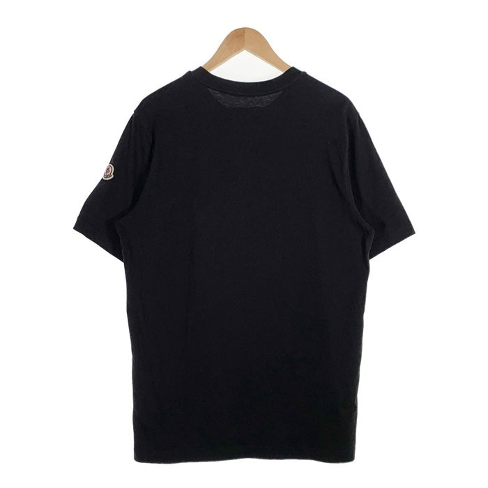 MONCLER モンクレール SS T-SHIRT ショートスリーブTシャツ ブラック ネックロゴプリント ワッペン 23年 J10918C00044 8390T Size M 福生店