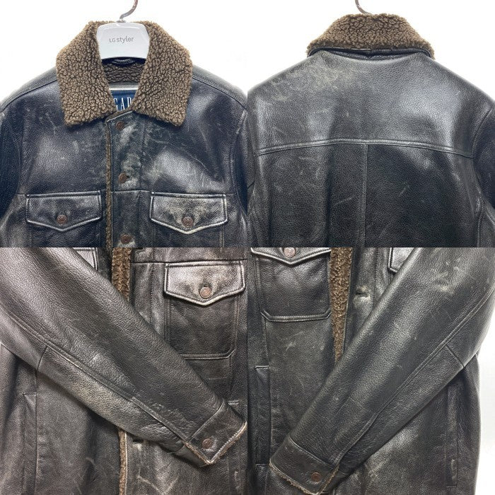 GAP ギャップ カウレザー 裏ボア コート ブラック sizeXS 瑞穂店
