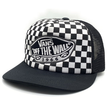 VANS バンズ チェッカーフラッグ トラッカーキャップ メッシュ ブラック ホワイト 福生店