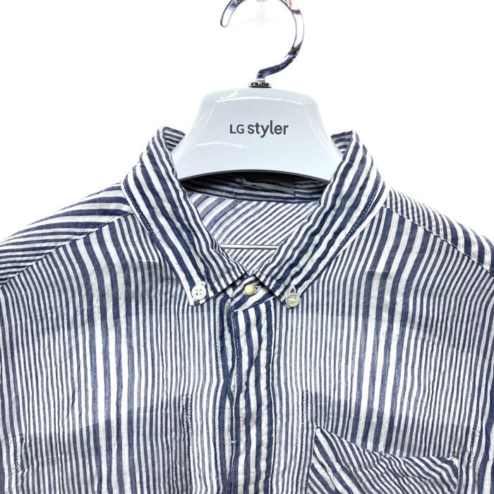 UNDERCOVERISM アンダーカバー パッチワーク ストライプ リネンシャツ ホワイト size3 瑞穂店
