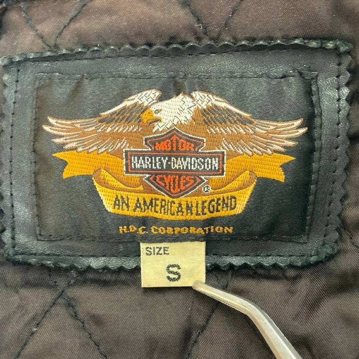HARLEY DAVIDSON ハーレーダビッドソン レザー シングルライダース ブラック sizeS※全体的にダメージ使用感あり 瑞穂店