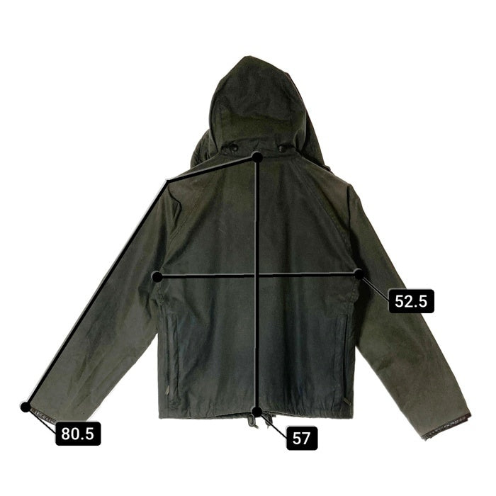 Barbour バブアー 1202060 ショート丈 オイルドコーティングジャケット SL SPEY フード付き カーキ size36 瑞穂店