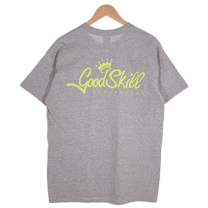 GOODENOUGH グッドイナフ GoodSkill 1周年記念 半袖 ポケT ポケット Tシャツ グレー イエロー Size L 福生店