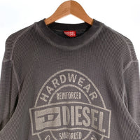 DIESEL ディーゼル S-GINAFY プリントサーマルカットソー ワッフル グレー ガーメントダイ A11253 Size L 福生店