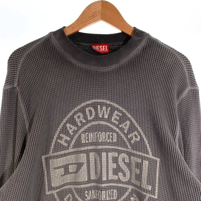 DIESEL ディーゼル S-GINAFY プリントサーマルカットソー ワッフル グレー ガーメントダイ A11253 Size L 福生店