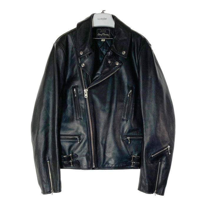 Dry Bones ドライボーンズ Twin Track Motorcycle Jacket ツイントラック モーターサイクルジャケット カウハイド ダブル ライダース ブラック size42 瑞穂店