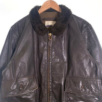 U.S. NAVY 米海軍 USN G-1 LEATHER FLIGHT JACKET レザー フライト ジャケット グレー 8415-00-526-7624 Size 48 福生店