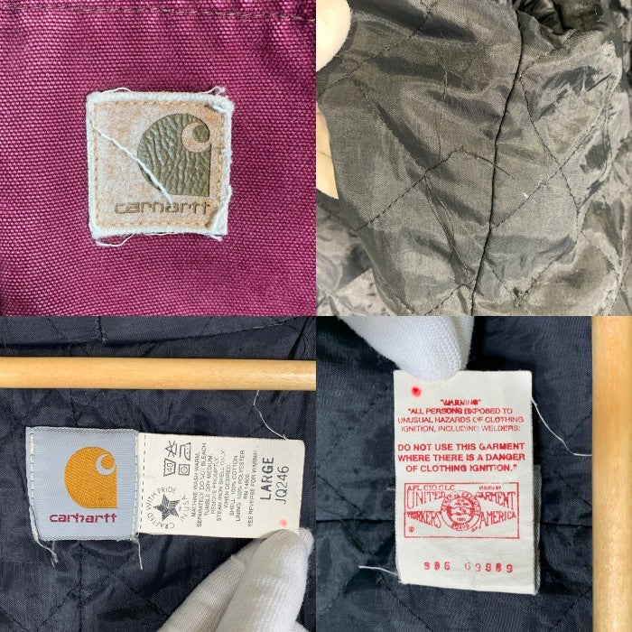90`s Carhartt カーハート Active Jacket アクティブジャケット バーガンディー JQ246 Size L 福生店