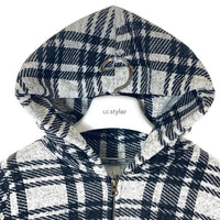 glamb グラム Freddie parka フレディーパーカー ジップアップ ニット チェック GB15AT/CS17 Size 3 瑞穂店
