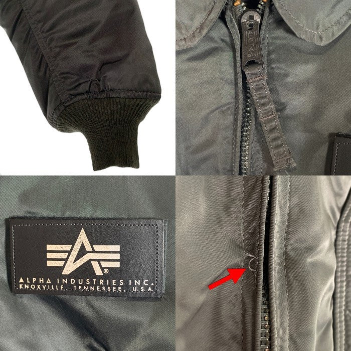 ALPHA アルファ CWU-45/P ナイロン フライトジャケット オリーブ 8405-00-1001-1519 USA製 Size XL 福生店