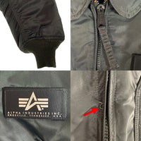 ALPHA アルファ CWU-45/P ナイロン フライトジャケット オリーブ 8405-00-1001-1519 USA製 Size XL 福生店