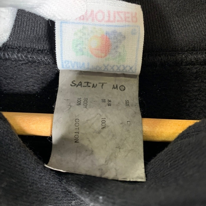 SAINT Mxxxxxx セントマイケル HOODIE RIBON SAINT BLACK プルオーバー フーディー スウェットパーカー ブラック SM-YS1-0000-039 Size L 福生店